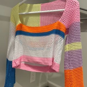 Crochet Multicolored Blouse Sweater
